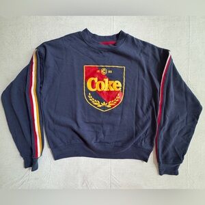 Coca-Cola crewneck sweatshirt navy blue, Size Small.